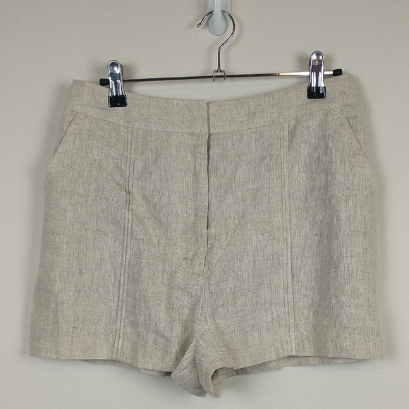 Reformation Pants - Reformation Shorts Womens 6 Beige Linen High Rise Lined Beach Coastal Minimalist